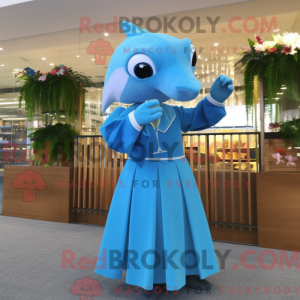 Sky Blue Dolphin mascot...