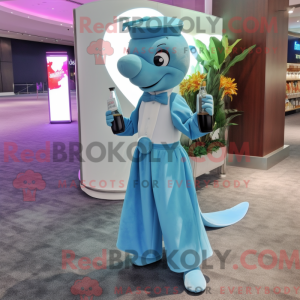 Sky Blue Dolphin mascot...