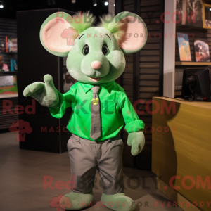 Green Mouse mascot costume...