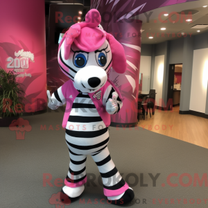 Pink Zebra maskot kostume...