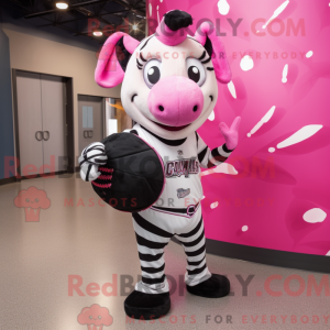 Rosa Zebra-maskotdraktfigur...