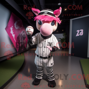 Pink Zebra mascot costume...