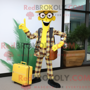 Yellow Stilt Walker mascot...