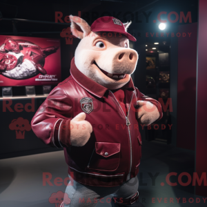Postava maskota Maroon Pig...