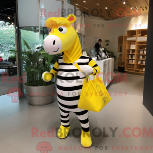 Lemon Yellow Zebra mascot...