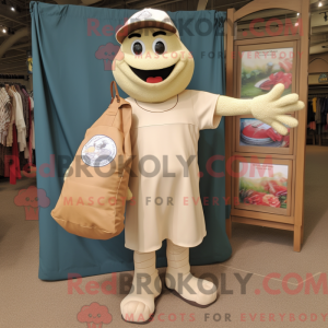 Beige Baseball Glove mascot...