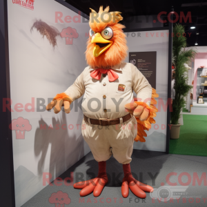 Peach Rooster mascot...