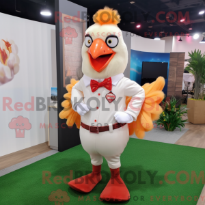 Peach Rooster mascot...