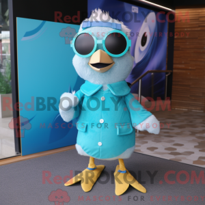 Cyan Gosling maskot kostume...