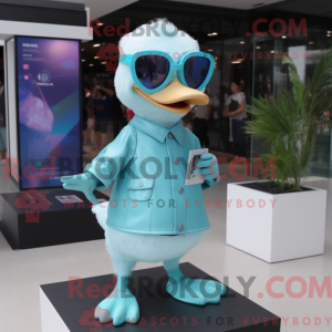 Cyan Gosling maskot kostume...