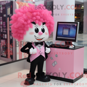 Pink Computer mascot...