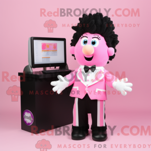 Pink Computer mascot...
