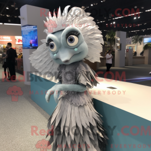 Silver Betta Fish mascot...