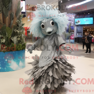 Silver Betta Fish mascot...