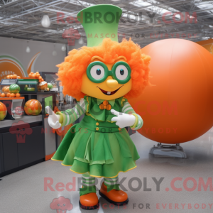 Orange Leprechaun mascot...