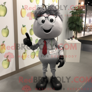 Grå Apple-maskot drakt...