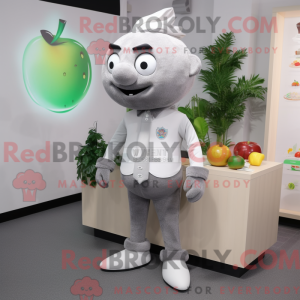 Grå æble maskot kostume...