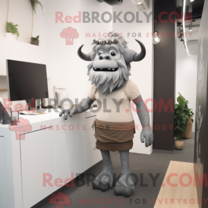 Postava maskota šedého...