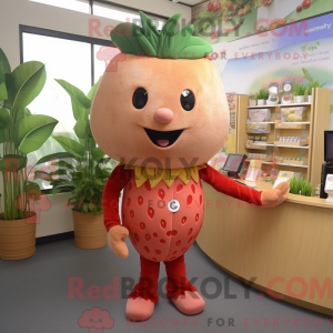 Tan Strawberry mascot...