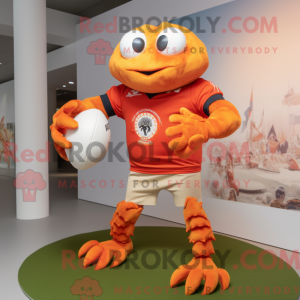 Orange Krabbe maskot...