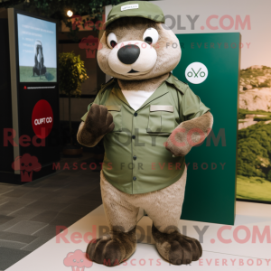 Olive Otter mascot costume...