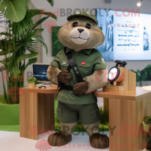 Olive Otter mascot costume...
