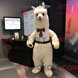 Cream Llama mascot costume...