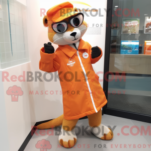 Oranje fret mascottekostuum...