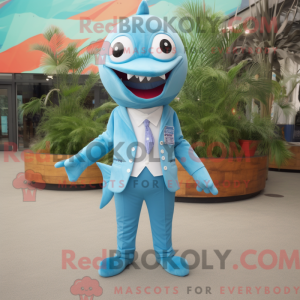 Sky Blue Barracuda mascot...