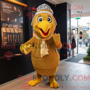 Guld Tyrkiet maskot kostume...