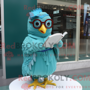 Turkis Quail maskot kostume...