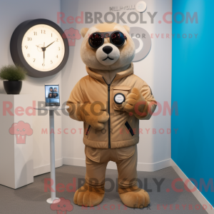 Tan Seal mascot costume...