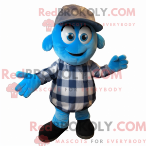 Blue Juggle mascot costume...
