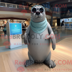 Grå søløve maskot kostume...