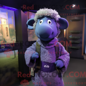 Purple Merino Sheep mascot...