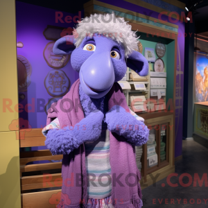Purple Merino Sheep mascot...