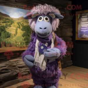 Purple Merino Sheep mascot...