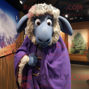 Purple Merino Sheep mascot...