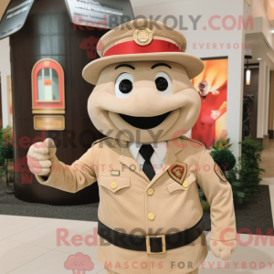 Tan Fire Fighter mascot...