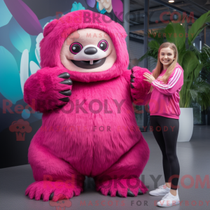 Magenta Giant Sloth mascot...