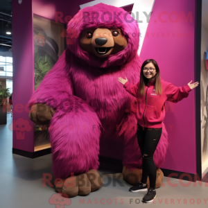 Magenta Giant Sloth mascot...