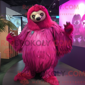 Magenta Giant Sloth mascot...