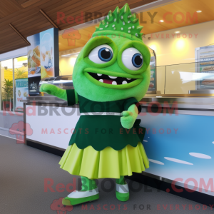 Green Fish And Chips mascot...