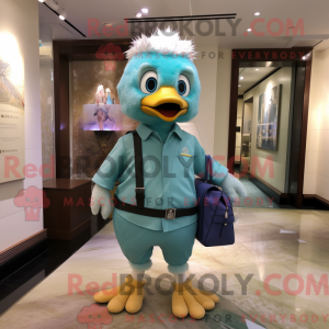 Cyan Gosling maskot kostume...