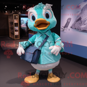 Cyan Gosling maskot kostume...