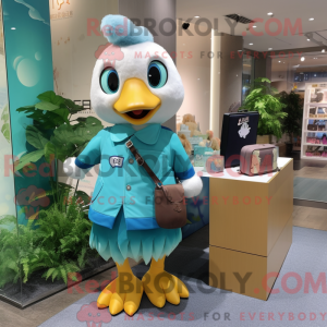 Cyan Gosling maskot kostume...