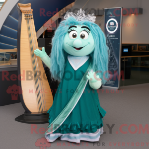 Cyan Celtic Harp mascot...