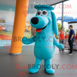 Cyan Hot Dogs mascot...