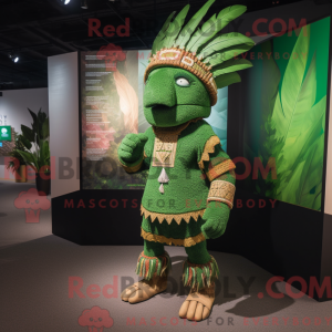 Grøn Chief maskot kostume...