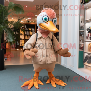 Peach Dodo Bird Maskottchen...